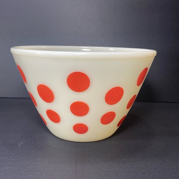 FireKing Oven Ware Red & White Nesting Bowl - Picture 1 of 7
